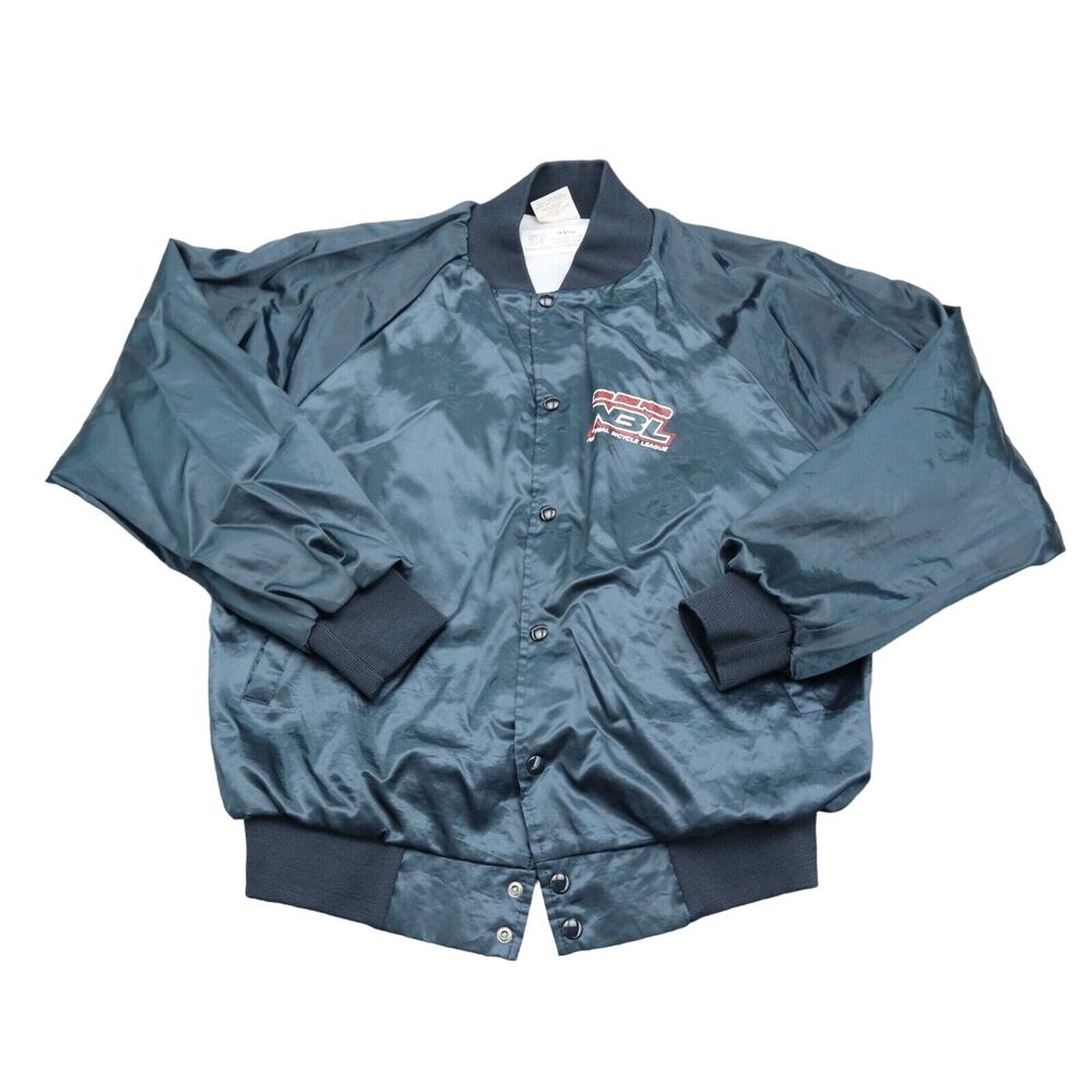 National Bicycle League Jackets Mens L Blue Auburn Long Sleeve Full Zip Bomber